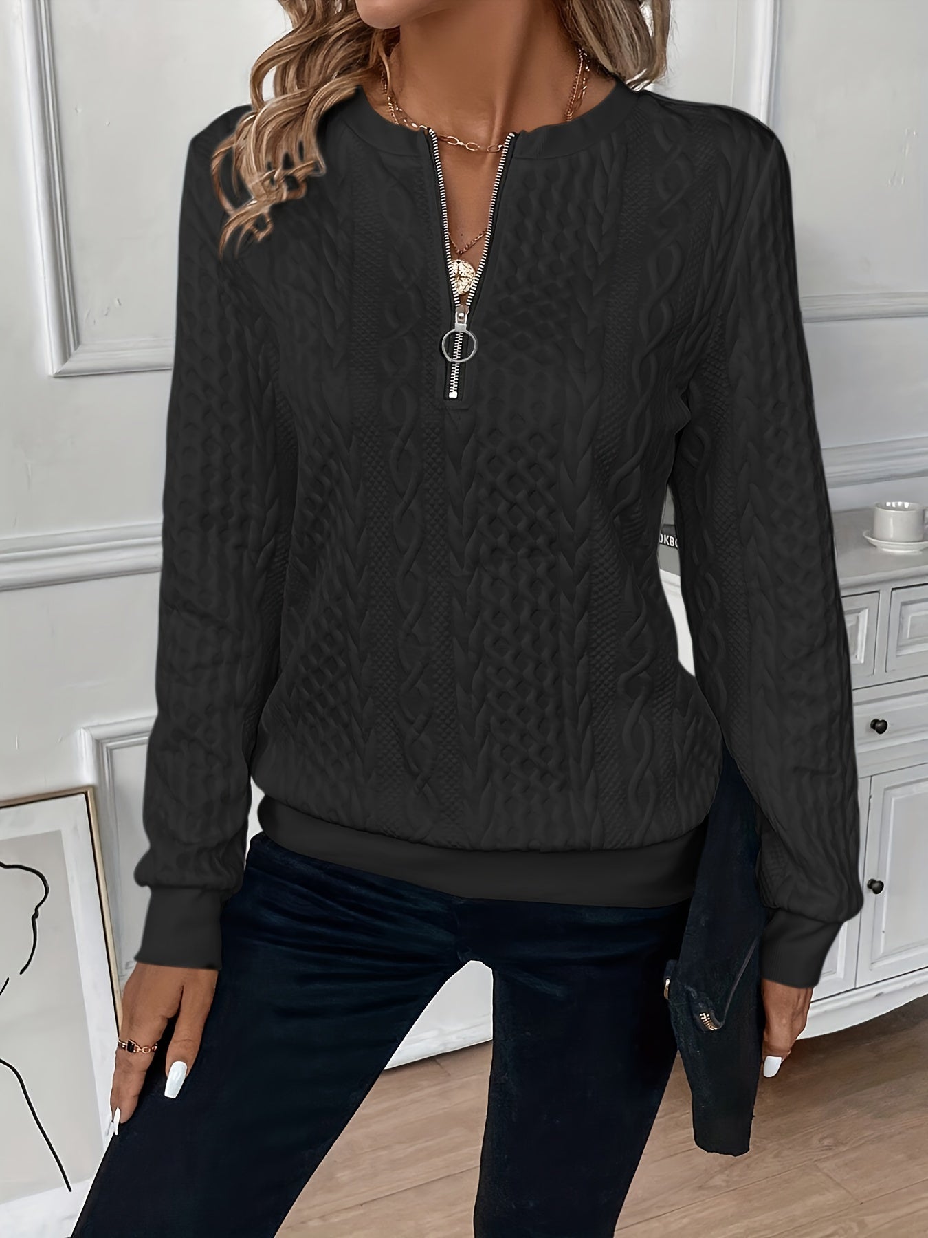 Madeline | Elegant Quarter Zip Top