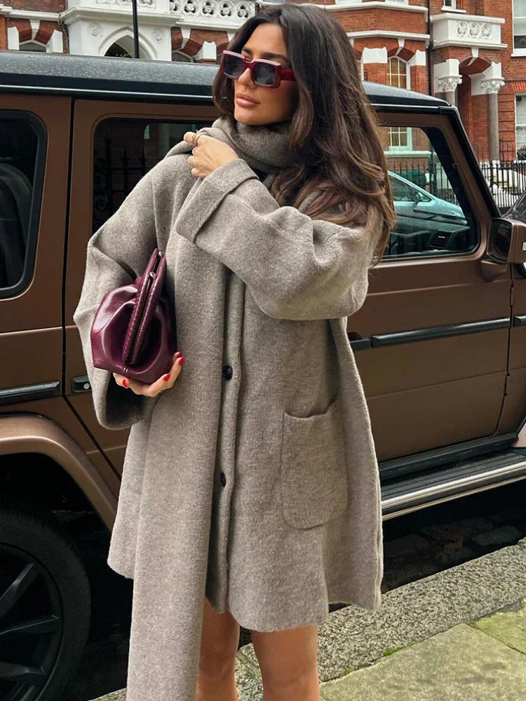 Raye™ | Luxe oversized coat with matching scarf